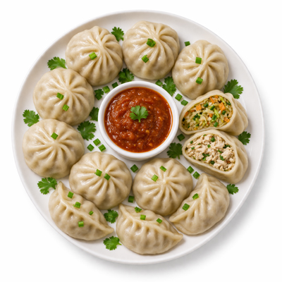 veg chicken momos